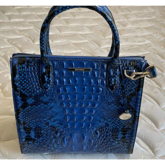 Brahmin Melbourne Caroline Satchel Handbag Color Saphire NWOT - Picture 4 of 7
